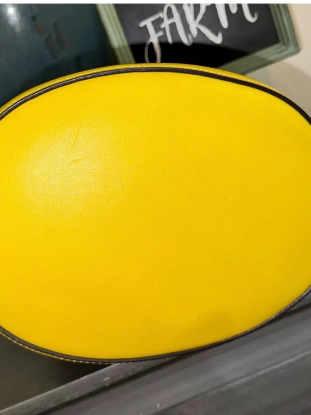 kate spade Yellow Cutout Leather Bucket Shoulder Bag with Pink Liner
